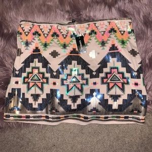 Express Sequin mini skirt